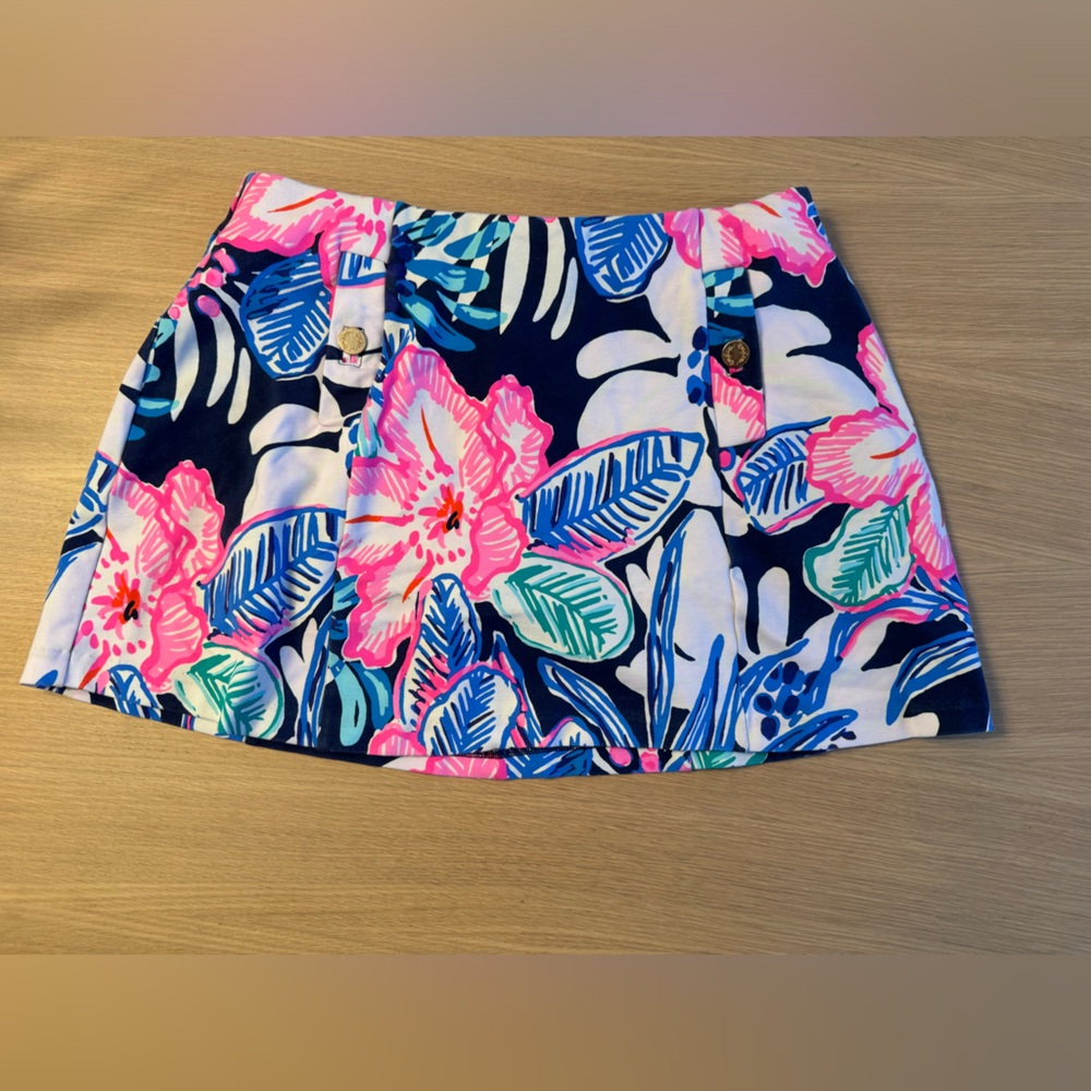 Lilly Pulitzer A-Line Skirt in Pink and Blue Floral